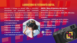 Laboratorio de Foto Digital — Impartido en Tragaluz Atelier (02 al 24 de marzo del 2023).